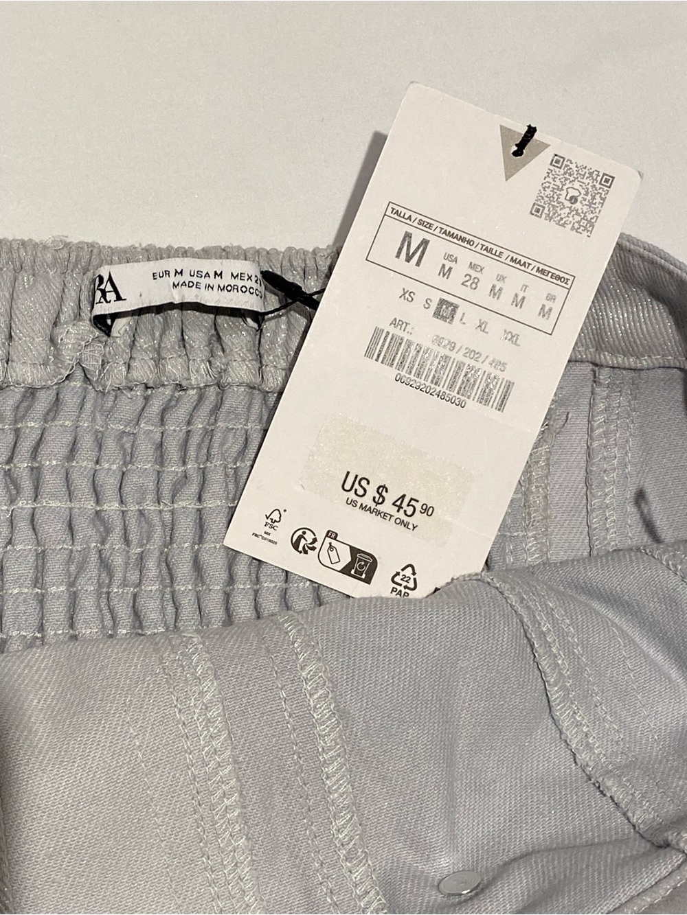 Zara Grey and Metallic Silver Denim Corset, size M, NWT - Picture 3 of 7